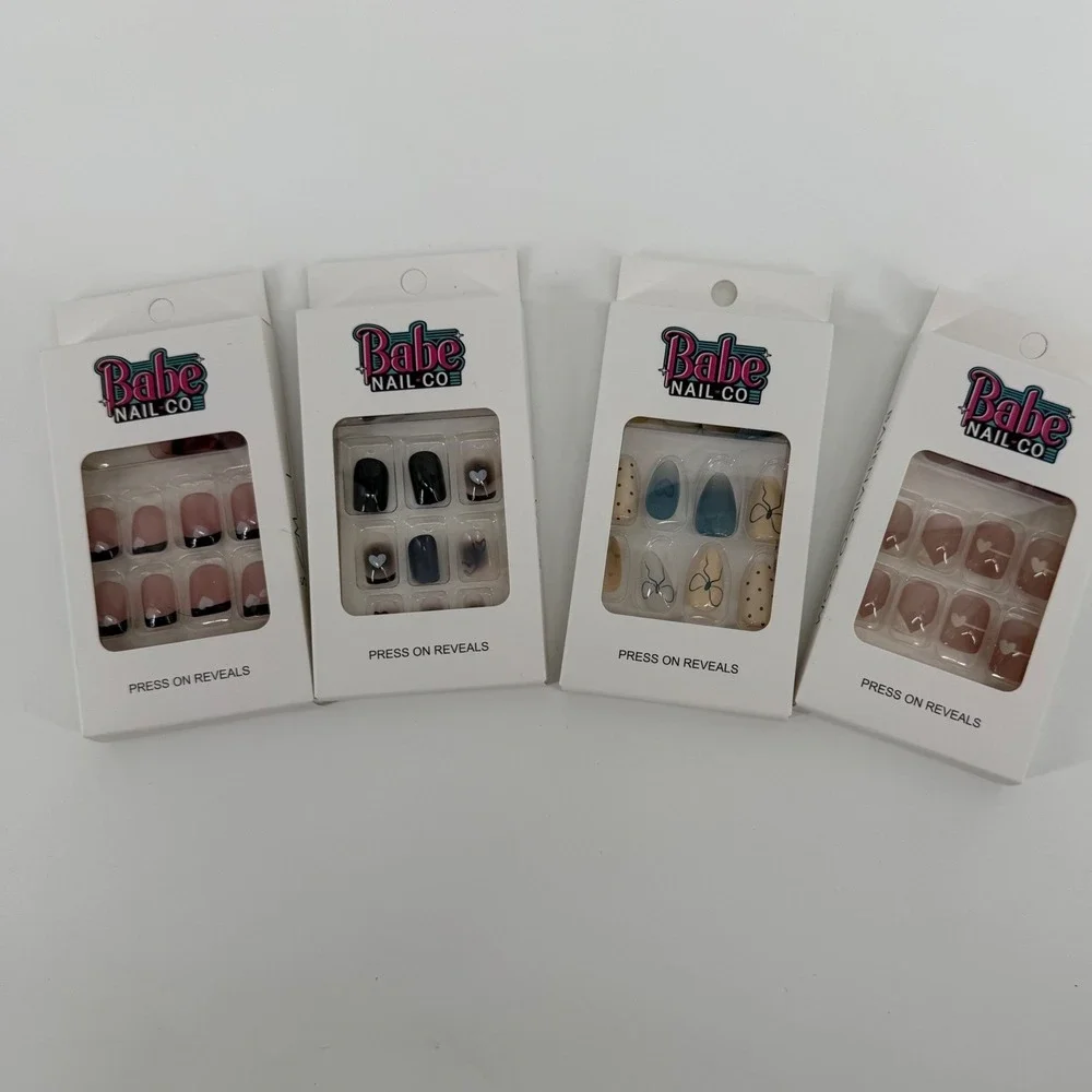 Babe Nail Co 4 pack Press On Valentines Nails Multiple Designs Hearts, bows‎